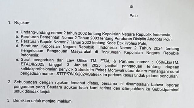 Surat Pemberitahuan Perkembangan Penanganan Dumas (SP3D)