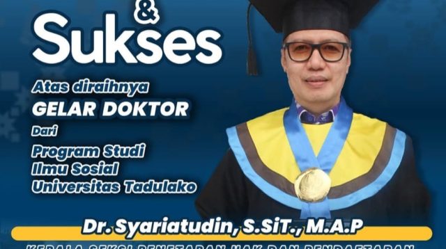Kepala Seksi (Kasi) Penetapan Hak dan Pendaftaran Kantor Pertanahan Kota Palu, Dr. Syariatudin, S.SiT, M.AP
