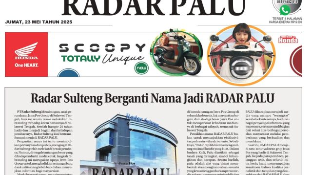 Koran Radar Palu beralamat di sekitar Jalan Yos Sudarso, Kota Palu.