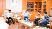 Gubernur Sulawesi Tengah, Anwar Hafid, menerima audiensi Presiden Direktur Alfaland Group, Hanto Djoko Susanto, bersama Willy A Prianto dan Lanang