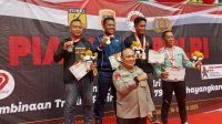 Bripka Eko Triono yang meraih medali perak pada nomor Kata perorangan putra usia 35 tahun ke atas.