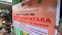 Salah satu tempat usaha di Kota Palu yang disegel sementara oleh Pemerintah Kota (Pemkot) Palu.