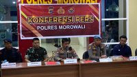 Kepolisian Resor (Polres) Morowali menggelar konferensi pers pada Jumat (8/8/2025)