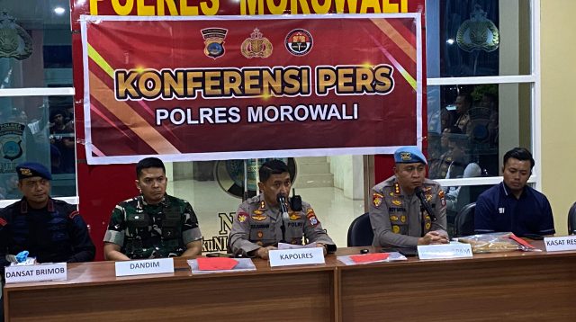 Kepolisian Resor (Polres) Morowali menggelar konferensi pers pada Jumat (8/8/2025)