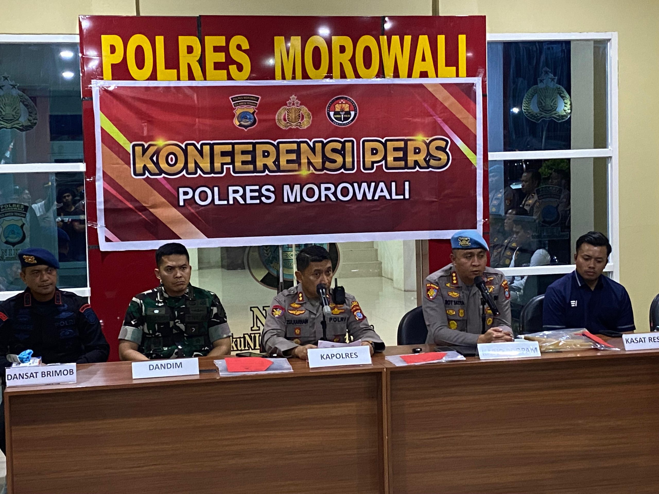 Kepolisian Resor (Polres) Morowali menggelar konferensi pers pada Jumat (8/8/2025)