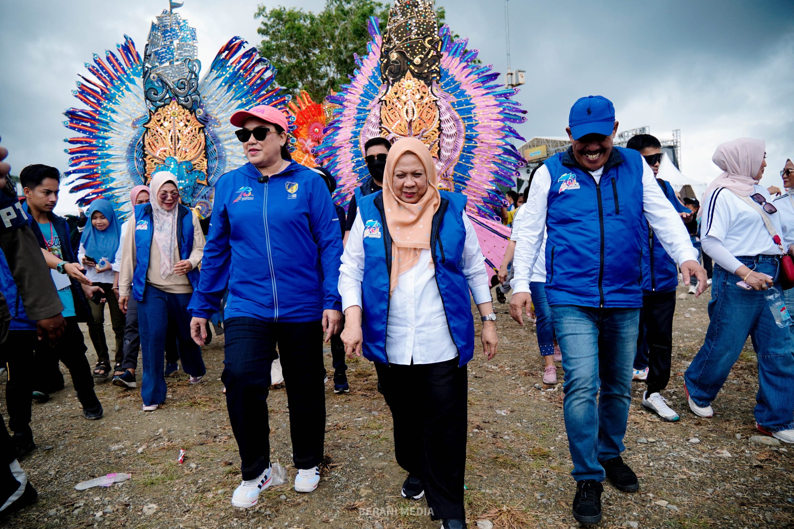 Wakil Gubernur Sulawesi Tengah, dr. Reny Lamadjido, menghadiri Pesta Rakyat Donggala dalam rangka peringatan Hari Ulang Tahun Kabupaten Donggala ke-73, Minggu (10/8/2025).
