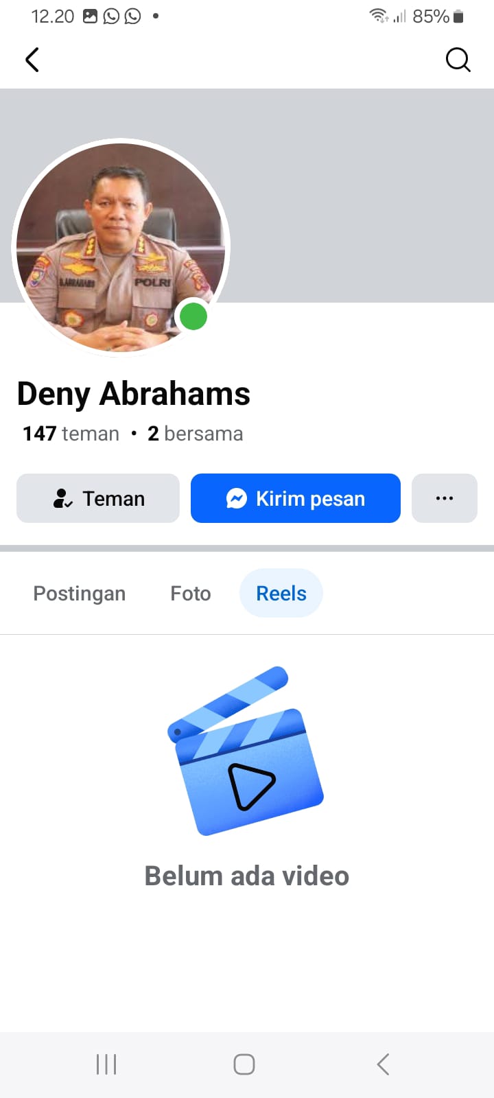 foto pribadi Kapolresta adalah akun palsu dan digunakan untuk tujuan penipuan.