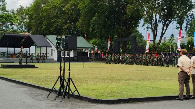 Gladi bersih persiapan upacara HUT TNI ke-80. FOTO: Mohammad Rizal/Filesulawesi.com